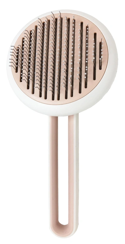 Pet Life Concepto Modern Bristle Grooming De-shedding Comb In Pink