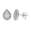 VIR JEWELS 1/5 CTTW LAB GROWN DIAMOND STUD EARRINGS DROP SHAPE ROUND CUT PRONG SET ON .925 STERLING SILVER