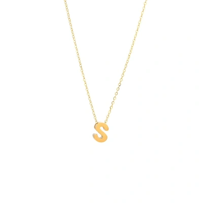 Monary 14k Yg Initial S With Chain In White