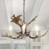 Jonathan Y Eldora 27" Adjustable Resin Antler 3-light Led Chandelier In Brown