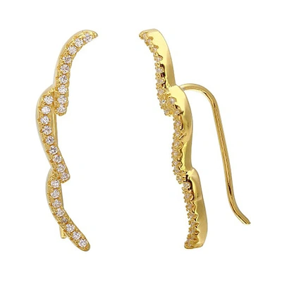 Adornia 14k Over Silver Crystal Climbing Earpin In Gold