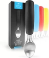 Zulay Kitchen Stainless Steel Ice Cream Scoop With Non-slip Rubber Grip In Black