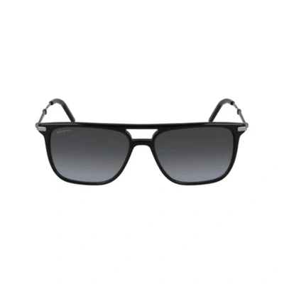 Ferragamo Salvatore   Sf 966s 001 Unisex Square Sunglasses In Black