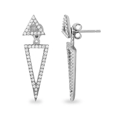 Adornia Crystal Triangle Earring Jacket In Silver