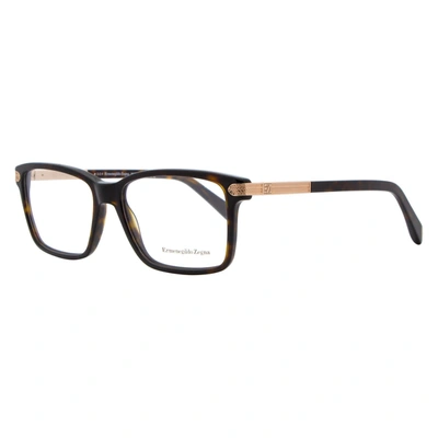 Ermenegildo Zegna Rectangular Eyeglasses Ez5009 052 Dark Havana 55mm 5009 In White