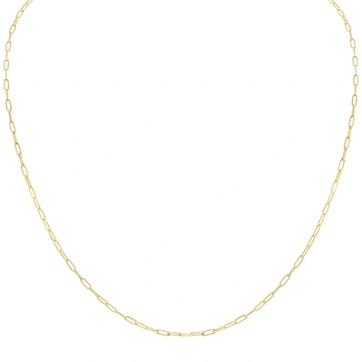 Monary 14k Yellow Gold 1.5mm Dainty Paperclip Necklace With Lobster Clasp - 16 Inch In White