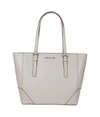 Michael Kors Women's Aria To Zi Ebbled Leather Shoulder Tote Bag In White