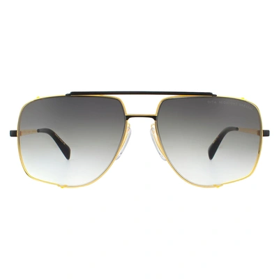 Dita Midnight Special Dt Drx-2010-m-blk-gld-60-z Unisex Aviator Sunglasses In Gold