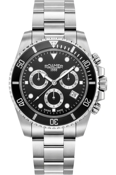 Roamer Men's Deep Sea 100 41mm Quartz Watch In Black