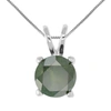 Vir Jewels 2 Cttw Green Diamond Solitaire Pendant Necklace 14k White Gold Round With Chain