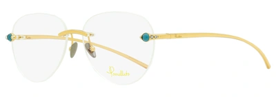 Pomellato Women's Rimless Eyeglasses Pm0069o 001 Gold/blue 55mm In White