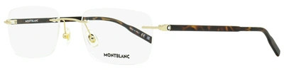 Mont Blanc Montblanc Men's Rimless Eyeglasses Mb0221o 006 Gold/havana 59mm In White