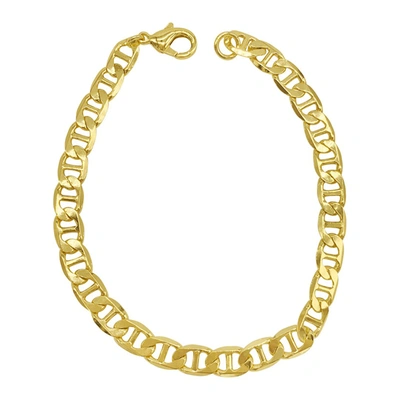 Adornia 7mm Mariner Chain Bracelet Gold 9" In White