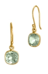 Savvy Cie Jewels 18k Yellow Gold Vermeil Bezel Set Drop Earrings