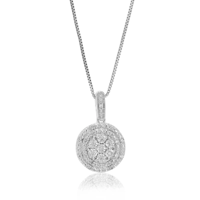 Vir Jewels 1/10 Cttw Lab Grown Diamond Circle Pendant Necklace .925 Sterling Silver 2/5 Inch With 18 Inch Chain