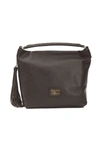 Pompei Donatella Leather Shoulder Women's Bag In Grey