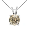 Vir Jewels 1.50 Cttw Champagne Diamond Solitaire Pendant 14k White Gold Round With Chain In Beige