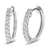 Vir Jewels 1/12 Cttw Round Lab Grown Diamond Hoop Earrings .925 Sterling Silver Prong Set In Silver