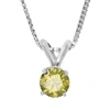 Vir Jewels 0.80 Cttw Yellow Diamond Solitaire Pendant 14k White Gold Round With Chain