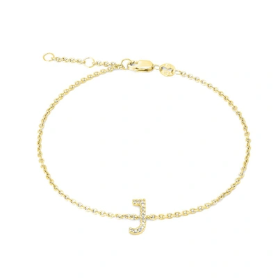 Monary Silver/18k Yellow Dia "j" Bracelet "7+.5+.5" In White