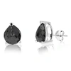 Vir Jewels 5 Cttw Pear Shape Black Diamond Stud Earrings .925 Sterling Silver Prong Set
