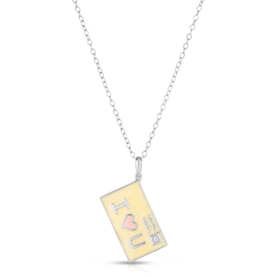 Savvy Cie Jewels Sterling Silver Diamond 'i Love You' Necklace In White