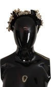 DOLCE & GABBANA Dolce & Gabbana Clear Crystal Embellished Silk Fiocco Diadem Women's Headband