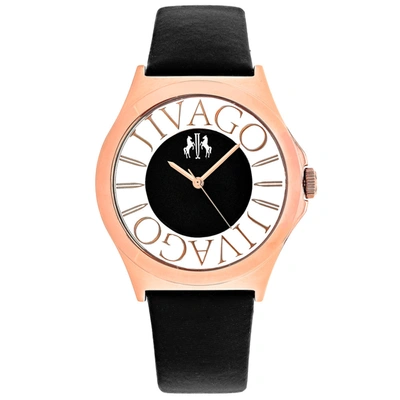 Jivago Fun Quartz Black Dial Ladies Watch Jv8431 In Black / Gold Tone / Rose / Rose Gold Tone