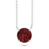 NICOLE MILLER STERLING SILVER GEMSTONE ROUND SOLITAIRE PENDANT NECKLACE ON 18 INCH ADJUSTABLE CHAIN