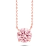 Nicole Miller Sterling Silver And 14k Rose Gold Overlay Gemstone Round Solitaire Pendant Necklace On 18 Inch Adjus In Pink
