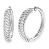 Vir Jewels 1/10 Cttw Round Lab Grown Diamond Hoop Earrings .925 Sterling Silver Prong Set 1 1/2 Inch In Silver
