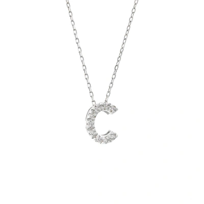 Monary Diamond Intiial Necklace (14kw) In Silver