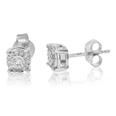 Vir Jewels 1/4 Cttw Round Lab Grown Diamond Stud Earrings For Women .925 Sterling Silver Prong Set