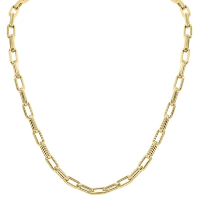 Monary 14k Yellow Gold Men's Paperclip Necklace With A Lobster Clasp - 24 Inch In White