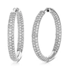 Vir Jewels 4 Cttw Round Lab Grown Diamond Hoop Earring .925 Sterling Silver Prong Set