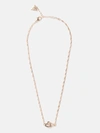 Guess Factory Rose Gold-tone Interlocking Hearts Necklace