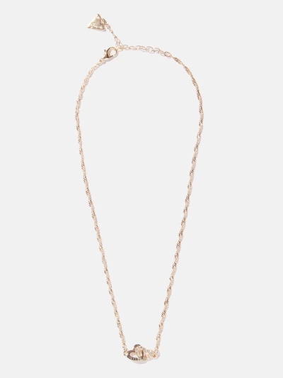 Guess Factory Gold-tone Interlocking Hearts Necklace