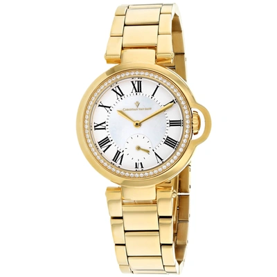 Christian Van Sant Women's White Mother Of Pearl Dial Watch In Yellow