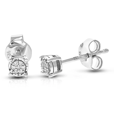 Vir Jewels 1/20 Cttw 14 Stones Round Lab Grown Diamond Studs Earrings .925 Sterling Silver Prong Set