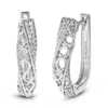 VIR JEWELS 1/5 CTTW 66 STONES ROUND LAB GROWN DIAMOND HOOP EARRINGS .925 STERLING SILVER PRONG SET 1/2 INCH