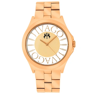 Jivago Women's Rose Gold Dial Watch In Gold / Gold Tone / Rose / Rose Gold / Rose Gold Tone