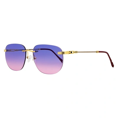 Porta Romana Rimless Oval Sunglasses Pr1009 100v Silver/gold/multi 57mm Pr1009 In Purple