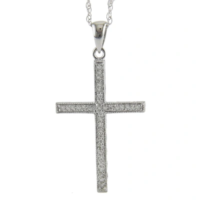 Monary Medium Beaded Cross (wg/with Chain) In Silver