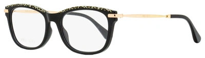 Jimmy Choo Women's Rectangular Eyeglasses Jc248 Fp3 Black/leopard/gold 53mm