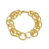 Rachel Glauber 14k Yellow Gold Plated With Diamond Cubic Zirconia Double Entwined Cable Chain Bracelet