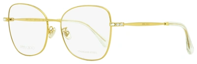 Jimmy Choo Women's Square Eyeglasses Jc286g J5g Gold 55mm In Yellow