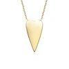 RACHEL GLAUBER RG 14K GOLD PLATED ELONGATED MODERN SHINY HEART LAYERING NECKLACE