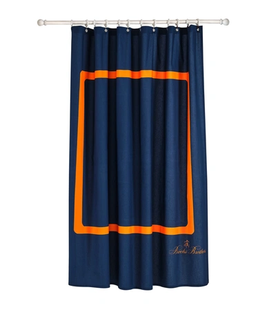 Brooks Brothers Contrast Frame Shower Curtain In Navy