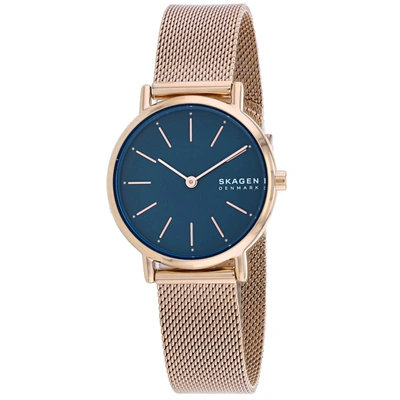 Skagen Women's Signatur Rose Gold-tone Stainless Steel Mesh Bracelet Watch 30mm