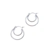 Adornia Rhodium Plated Crescent Midi Hoops In Silver